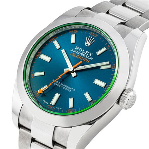 rolex milgauss blue|rolex milgauss price.